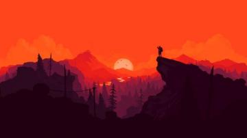 Nature Sunset Simple Minimal Illustration Wallpaper HD Minimalist