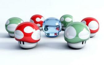 Nintendos Super Mario Mushrooms Desktop Wallpaper