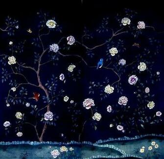 China Hand Painted Wallpaper Chinoiserie