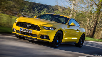 Ford Mustang Coupe V8 Triple Yellow Euro Spec Front Caricos