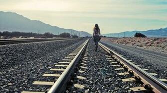 Lights Trains Railroad Tracks HD Background Wallpaper