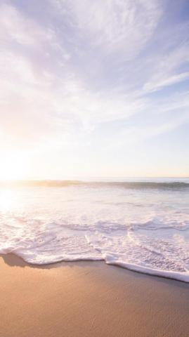 Soft Sea Waves Beach Seashore Sunrise Wallpaper Phone