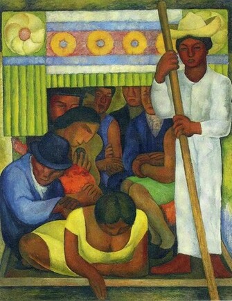 The Flowered Canoe Diego Rivera Paintings Wallpaper Image