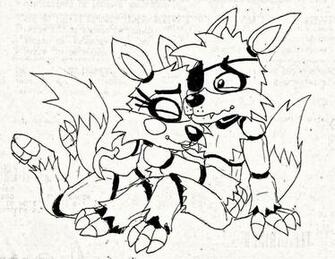 Fnaf Foxy And Mangle By Bluewolfavenger
