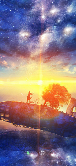 Sunrise Anime Scenery Horizon Stars 4k Wallpaper