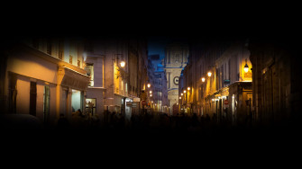 A Street With Buildings Wallpaper