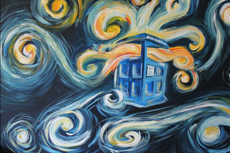 Van Gogh Wallpaper Tardis Exploding By