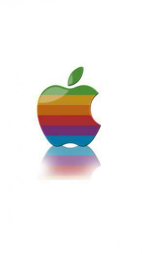 iPhone Wallpaper Apple Rainbow Classic