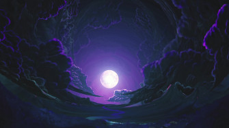 Night Sky Purple Moon Clouds Live Wallpaper