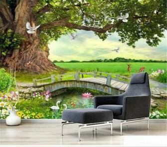 Photo 3d Wallpaper HD Beautiful Green Tree Forest Landscape