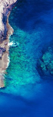 Rock Blue Water iPhone Wallpaper