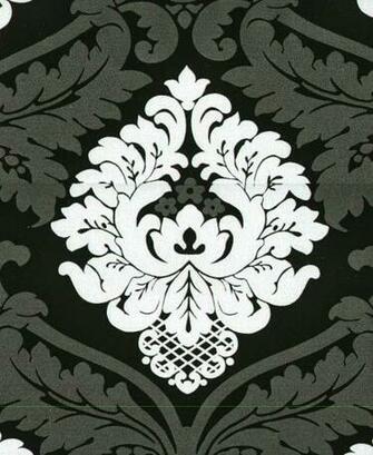 Wallpaper Black And White Damask