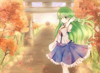 Touhou Moe Wallpaper Green Eyes Miko