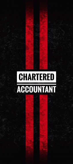 Red And Black Striped Background With Chartered Accountant Text Wallpaper