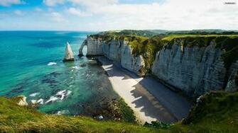 Blue Sea And Cliffs Wallpaper