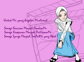 Wallpaper Gambar Kartun Muslimah Keren Terbaru Deloiz