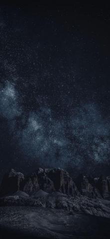 Black Rock Formation During Night Time iPhone Wallpaper