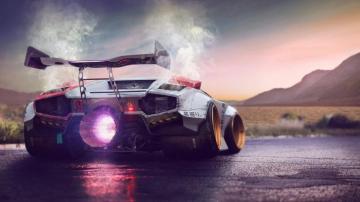 Car Futuristic Vehicle Artwork Lamborghini Turbines