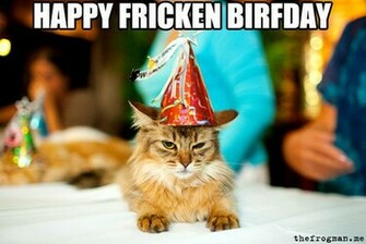Funny BirtHDay Cat Desktop Wallpaper
