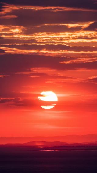 Sky Afterglow Red At Morning Sunset Horizon Sunrise In