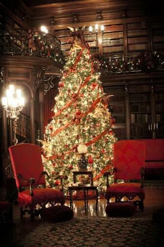 Biltmore Estate Library At Christmas Skimbaco
