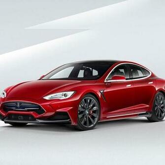 Red Larte Tesla Model S Wallpaper