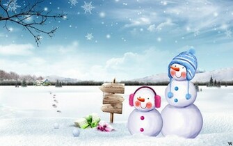 Cute Snowmen Wallpaper And