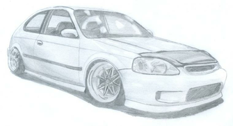 Honda Civic Hatchback Drawing HD Wallpaper For Your Desktop Background