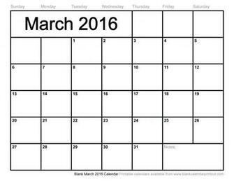 March Calendar Blank Jpg