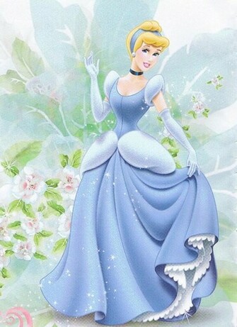 Disney Princess Cinderella Wearing Blue Dress Desktop Wallpaper