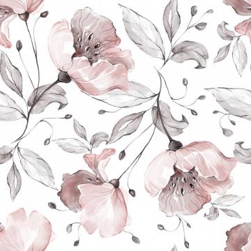 Ranunculus Hand Drawn Flowers Removable Wallpaper Inch X