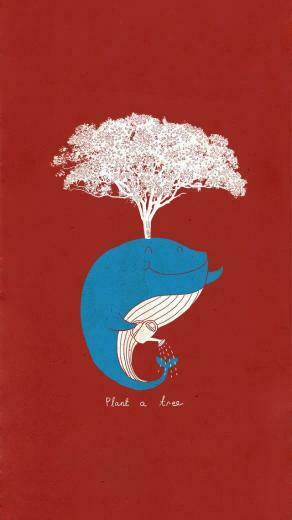 Cartoon Plant A Tree Wallpaper iPhone