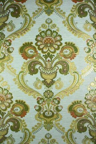 Vintage Green And Gold Damask Wallpaper