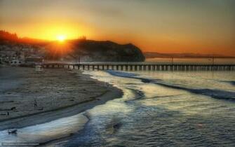 Wallpaper Beach Ocean Bridge Santa Monica Desktop