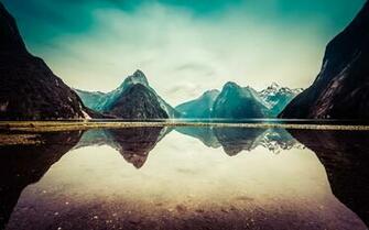 Wallpaper Milford Sound New Zealand Lake Reflection