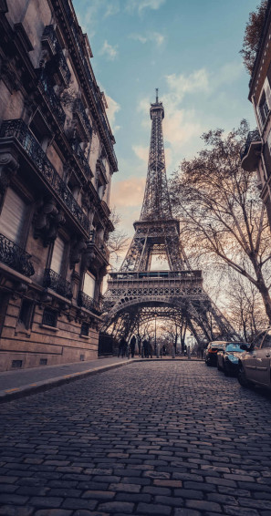 Paris Eiffel Tower Low Angle Shot Romantic Background