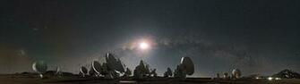 4k Wallpaper Space Moon Stars The Milky Way Radio Telescope