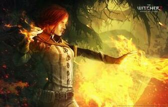 Wallpaper Fire The Witcher Assassins Of Kings Triss Image
