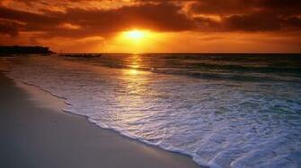 Good Evening Ocean Side Beach Background Wallpaper