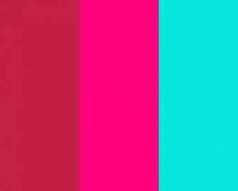 Bright Maroon Pink And Turquoise Three Color Background