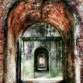 Vintage Brick Corridors HDr Wallpaper