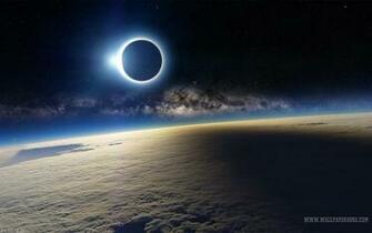 Solar Eclipse From Space Wallpaper HD Desktop