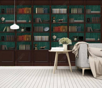 Wallpaper 3d Decoration Murals Wall Bookshelf Bookcase Bogu Shelf