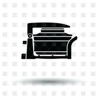Electric Convection Oven Icon White Background With Shadow Design