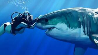 Wide HDq Shark Great White Wallpaper