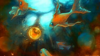 Goldfish Background Widescreen And HD Wallpaper