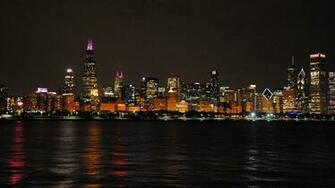 Chicago Skyline At Night File By