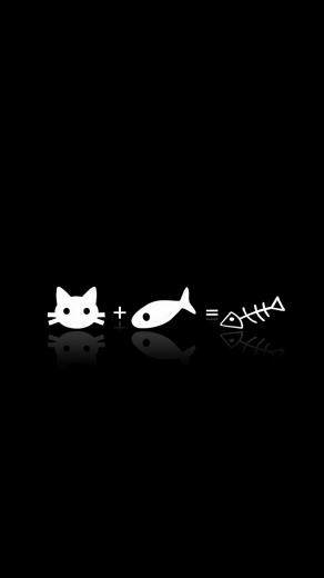 Cat Fish Fishbone iPhone Wallpaper