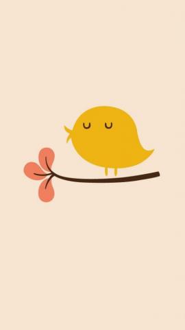 Cute Kawaii Bird iPhone Wallpaper