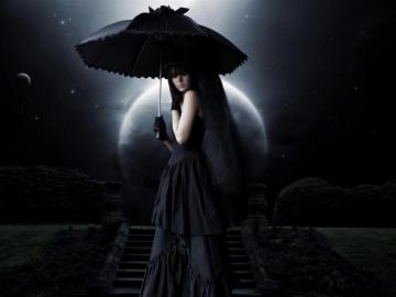 Black Mysterious Woman Beautiful Photo Wallpaper Pre